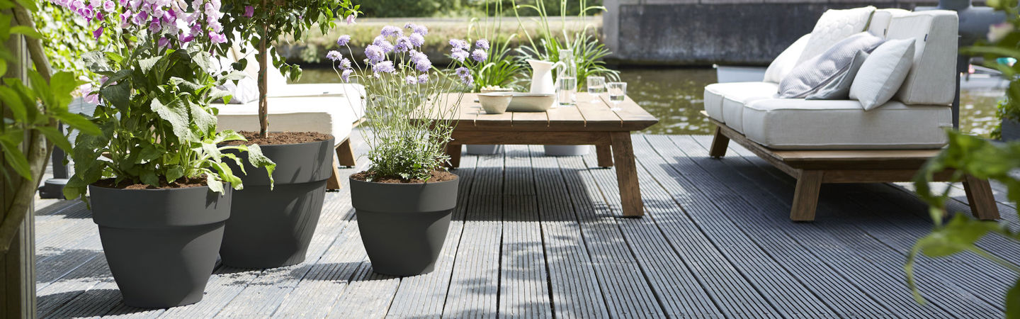 pots de fleurs avec système de drainage